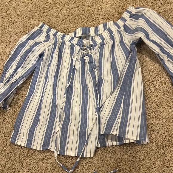 Robe Longue Charlotte Russe Rayures Bleu Et Blanc - Taille M - Occasion Très Bon état